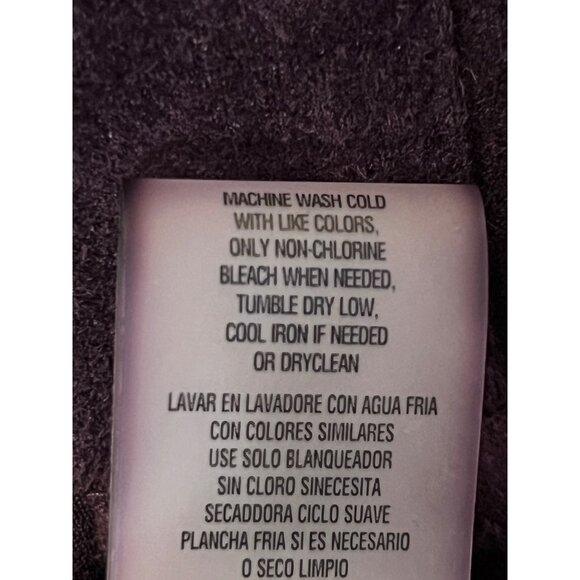 Calvin Klein Womens 1X Plum Aubergine Blouse Ruched Front Micro Suede New - Picture 16 of 16